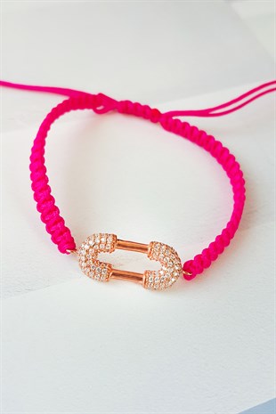 MACRAME STRING LOVE SILVER BRACELET