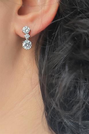 MİNİ MOZANİT TAŞLI GÜMÜŞ KÜPE