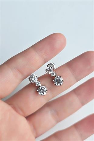 MİNİ MOZANİT TAŞLI GÜMÜŞ KÜPE