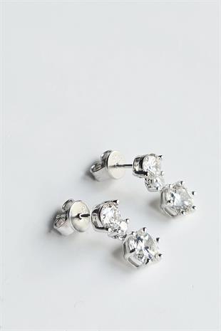 MİNİ MOZANİT TAŞLI GÜMÜŞ KÜPE