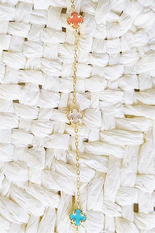 MİNİ YONCA SEDEF TURKUAZ MERCAN GÜMÜŞ BİLEKLİK