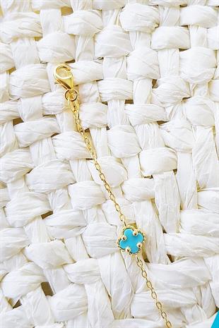 MİNİ YONCA SEDEF TURKUAZ MERCAN GÜMÜŞ BİLEKLİK