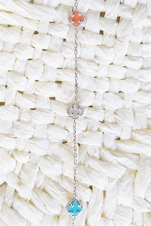 MİNİ YONCA SEDEF TURKUAZ MERCAN GÜMÜŞ BİLEKLİK