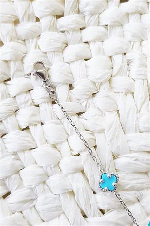 MİNİ YONCA SEDEF TURKUAZ MERCAN GÜMÜŞ BİLEKLİK