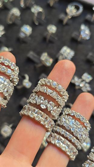 MOZANİT BAGET DİKDÖRTGEN TAMTUR GÜMÜŞ YÜZÜK