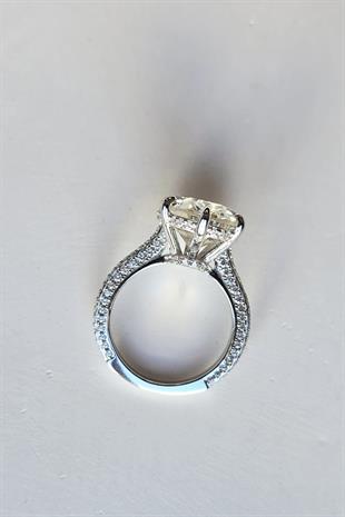 MOZANİT BİG OVAL GÜMÜŞ YÜZÜK