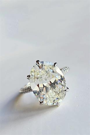 MOZANİT BİG OVAL GÜMÜŞ YÜZÜK