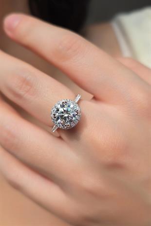 MOZANİT BİG TAŞLI GÜMÜŞ YÜZÜK