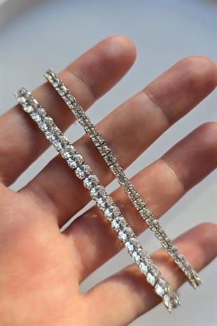 MOZANİT OVAL 5MM SU YOLU GÜMÜŞ BİLEKLİK