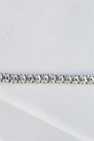 MOZANİT OVAL 5MM SU YOLU GÜMÜŞ BİLEKLİK