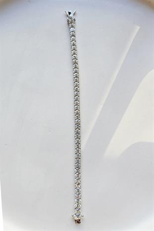 MOZANİT OVAL 5MM SU YOLU GÜMÜŞ BİLEKLİK