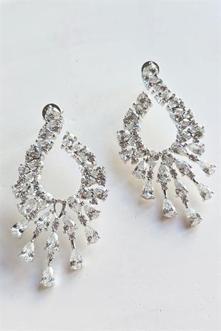 MOZANİT LUNA DAMLA GÜMÜŞ KÜPE