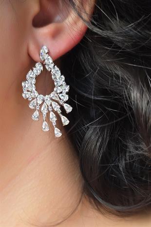 MOZANİT LUNA DAMLA GÜMÜŞ KÜPE