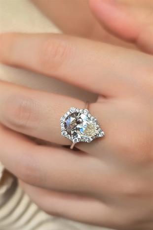 MOZANİT PREMİUM DAMLA GÜMÜŞ YÜZÜK