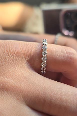 MOZANİT PREMİUM MİNİ TAMTUR GÜMÜŞ YÜZÜK