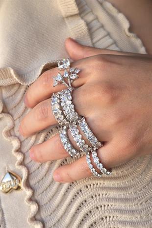 MOZANİT PREMİUM MİNİ TAMTUR GÜMÜŞ YÜZÜK