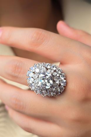 MOZANİT QUEEN KARE GÜMÜŞ YÜZÜK