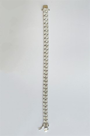 OVAL MOZANİT 7MM SU YOLU TENNİS GÜMÜŞ BİLEKLİK