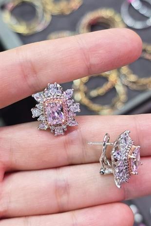 PEMBE SPİKEY PRENSES GÜMÜŞ KÜPE