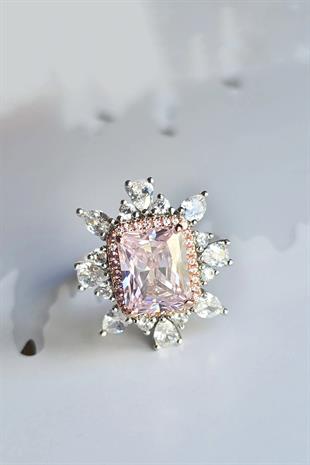 PEMBE SPİKEY PRENSES GÜMÜŞ YÜZÜK