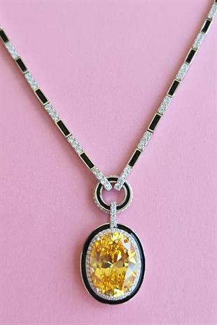 İTHAL PREMİUM BUZ KESİM OVAL GÜMÜŞ KOLYE