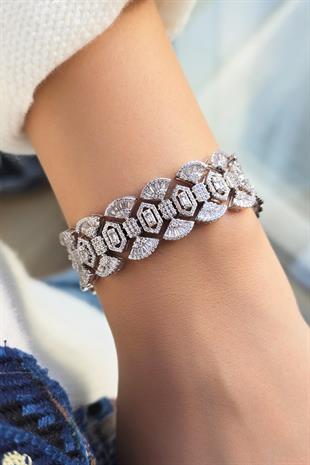 PREMİUM ÜÇGEN TASARIM GÜMÜŞ BİLEZİK