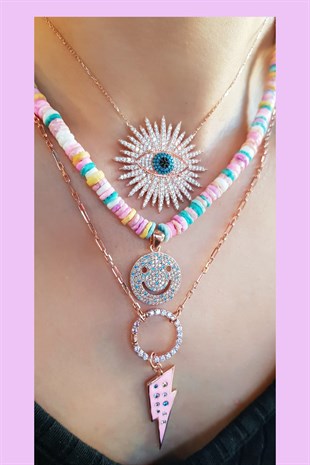 RENGARENK ŞİMŞEK GÜMÜŞ KOLYE