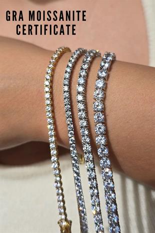 SERTİFİKALI MOZANİT SU YOLU GÜMÜŞ BİLEKLİK