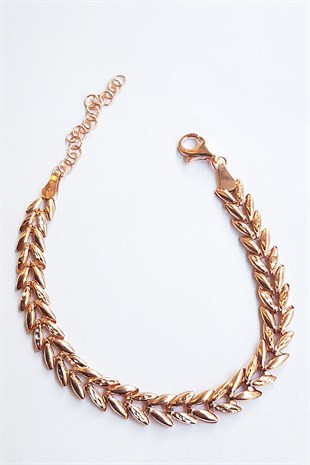 CAESAR LEAF DESIGN SILVER BRACELET