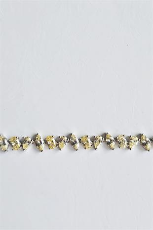 SİTRİN SARI MARKİZ DAMLA OVAL GÜMÜŞ BİLEKLİK