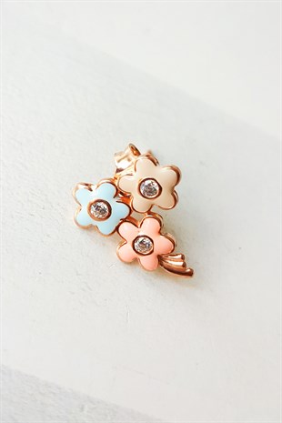 TEKLİ 3 FLOWER GÜMÜŞ KÜPE