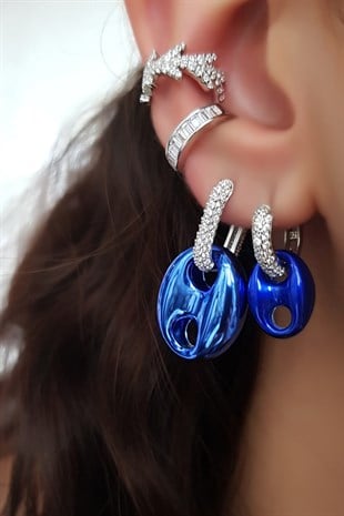TEKLİ BABY LOVE BLUE NİGHT GÜMÜŞ KÜPE