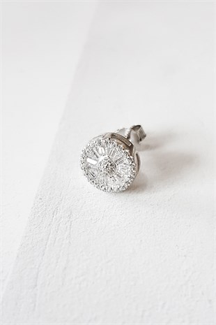 Tekli Baget Minimal Gümüş Küpe