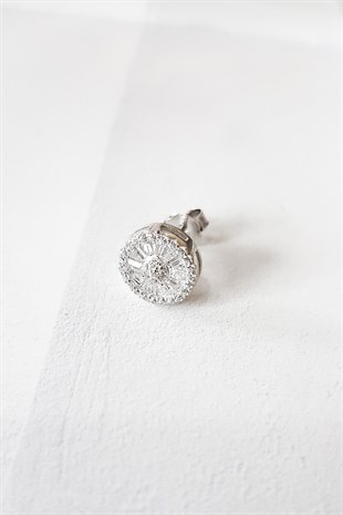 Tekli Baget Minimal Gümüş Küpe