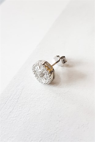 Tekli Baget Minimal Gümüş Küpe