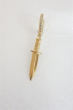 TEKLİ BIÇAKLI GÜMÜŞ KÜPE