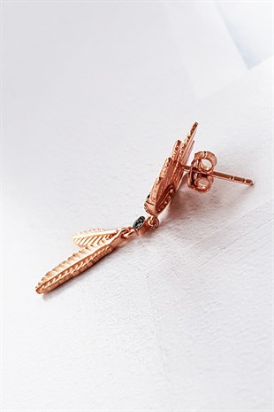 TEKLİ BLACK EYE LEAF GÜMÜŞ KÜPE