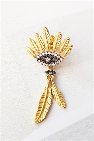 TEKLİ BLACK EYE LEAF GÜMÜŞ KÜPE