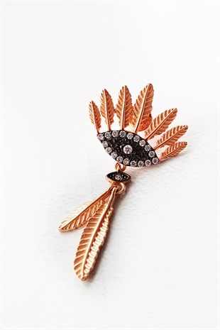 TEKLİ BLACK EYE LEAF GÜMÜŞ KÜPE