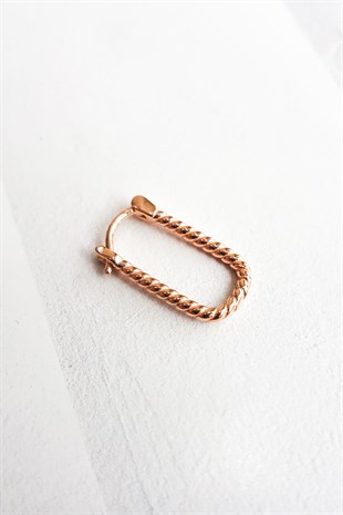 Tekli Burgulu Dikdörtgen Gümüş Küpe