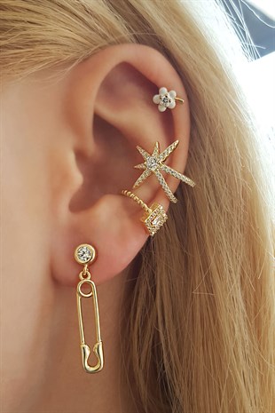 TEKLİ ÇENGEL GÜMÜŞ KÜPE