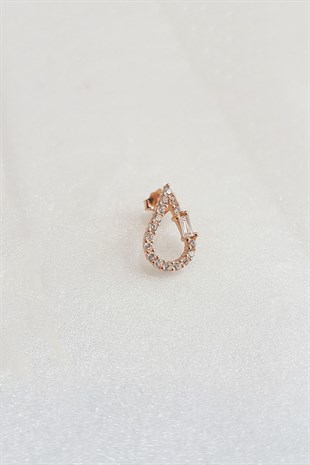 TEKLİ ÇERÇEVE TAŞLI GÜMÜŞ KÜPE