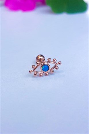 Tekli, Eye Opal Taşlı  Piercing Küpe