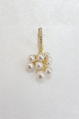 TEKLİ İNCİLİ SALKIM GÜMÜŞ KÜPE