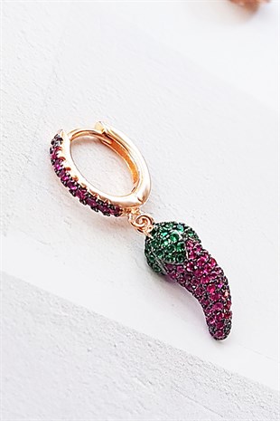 TEKLİ İTALYAN BİBER GÜMÜŞ KÜPE