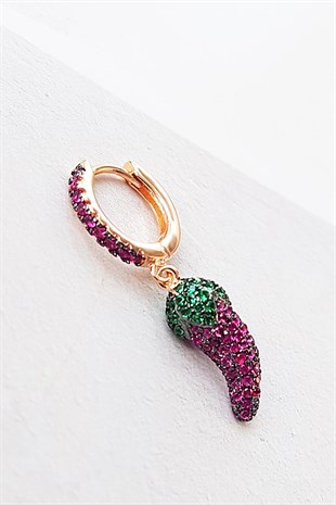 TEKLİ İTALYAN BİBER GÜMÜŞ KÜPE