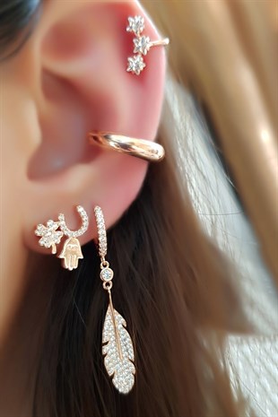 TEKLİ İTHAL 3 FİGÜRLÜ GÜMÜŞ KÜPE