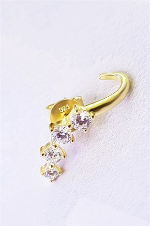 TEKLİ İTHAL 4 TAŞLI GÜMÜŞ KÜPE