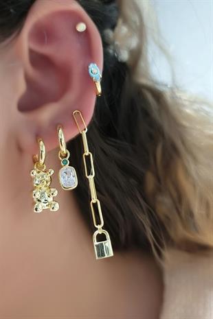 TEKLİ İTHAL BABY JELİBON GOLD GÜMÜŞ KÜPE