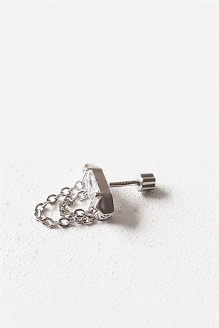 TEKLİ İTHAL BAGET GENİŞ GÜMÜŞ PİERCİNG